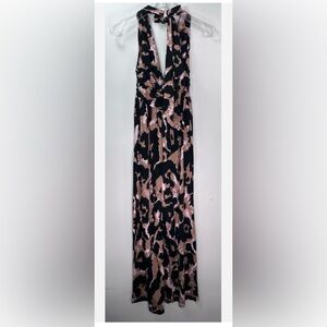 Diane Von Furstenberg Halter Leopard Jumpsuit .